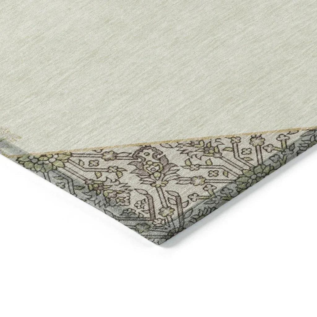 LOOMLAN Rugs Riven Ivory Washable Indoor-Outdoor Rug