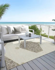 LOOMLAN Rugs Riven Ivory Washable Indoor-Outdoor Rug
