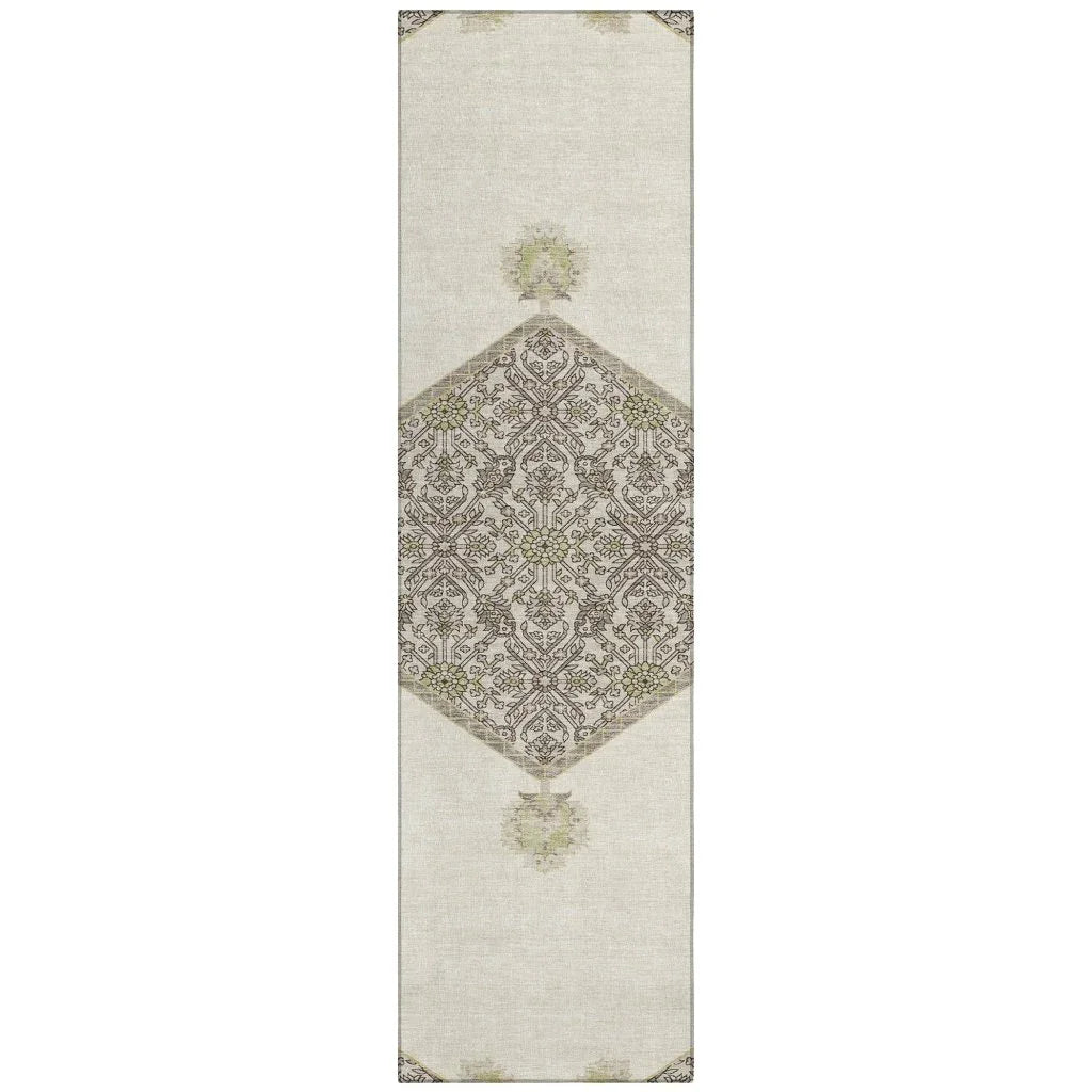 LOOMLAN Rugs Riven Ivory Washable Indoor-Outdoor Rug