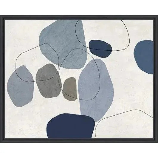 LOOMLAN River Stones Blue III Artwork d Canvas Floating
