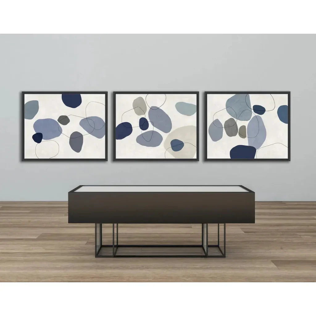 LOOMLAN River Stones Blue III Artwork d Canvas Floating