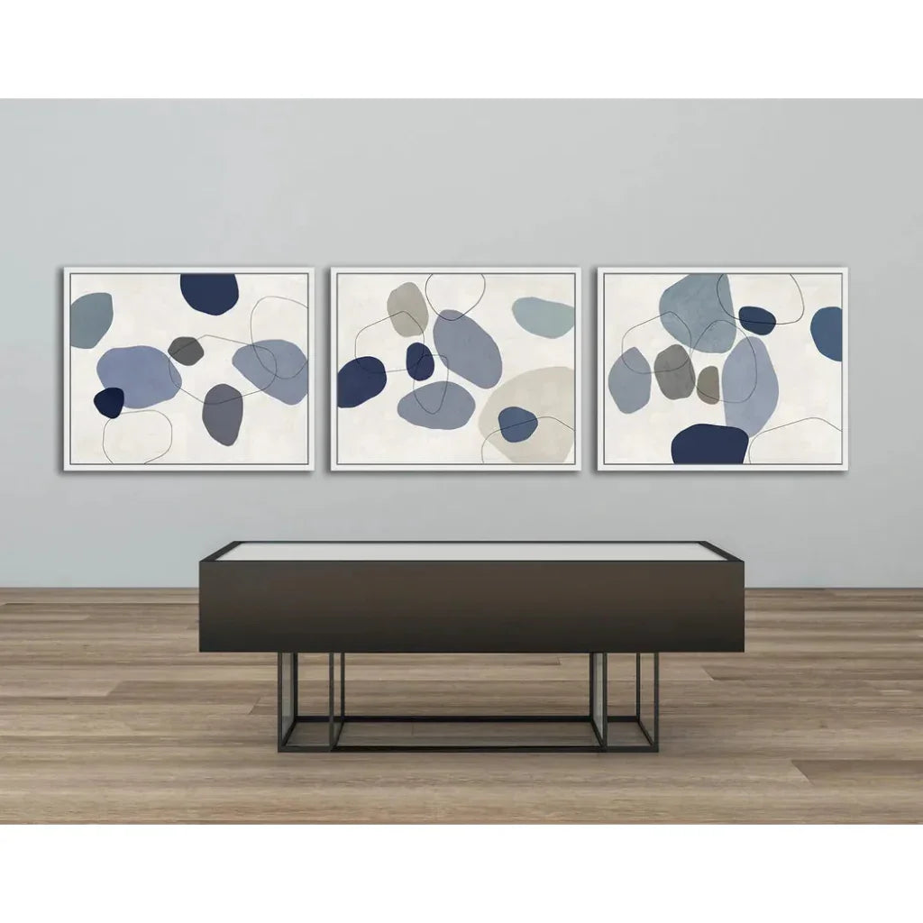 LOOMLAN River Stones Blue III Artwork d Canvas Floating