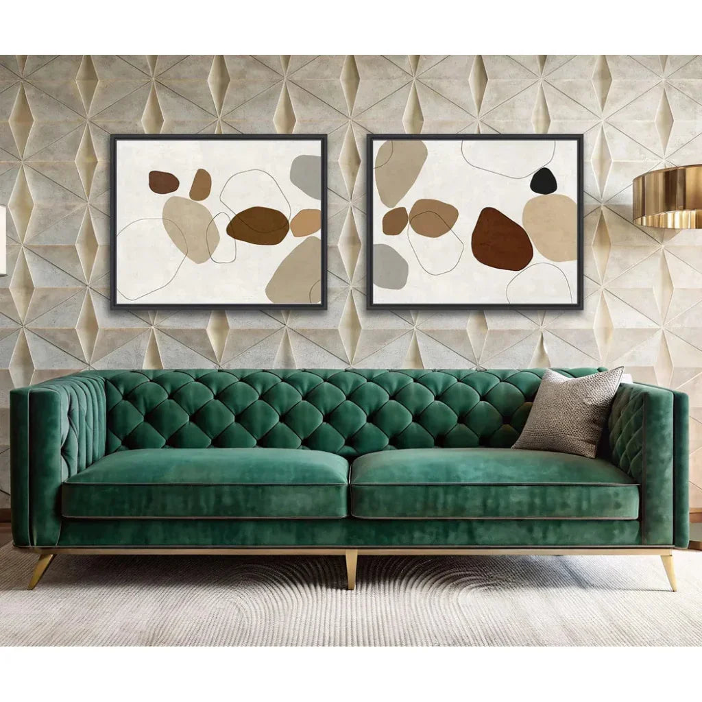 LOOMLAN River Stones IV d Canvas Wall Art For Living Room