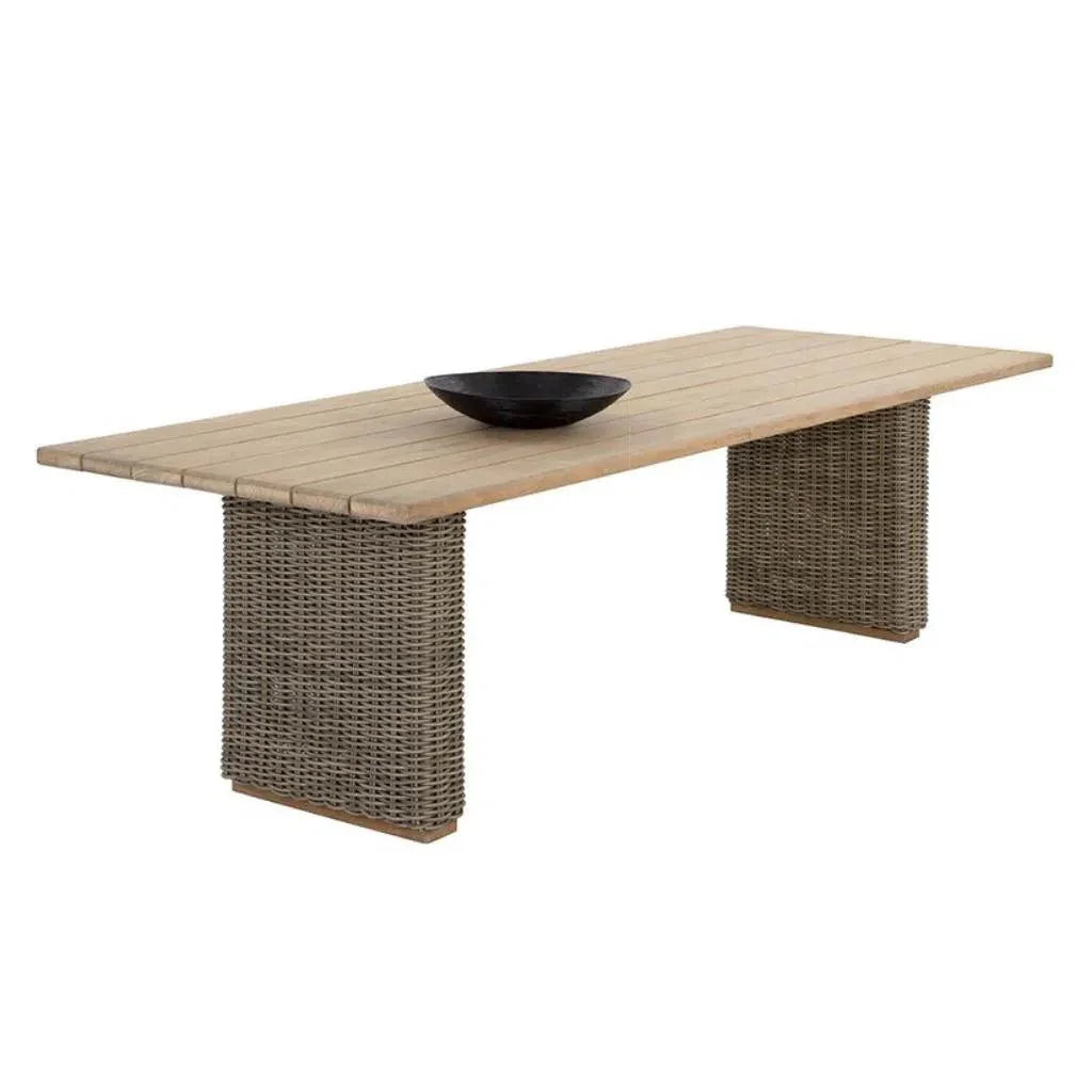 Riviera Natural Wood Outdoor Dining Table - LOOMLAN - SUNPAN - Outdoor Dining Tables