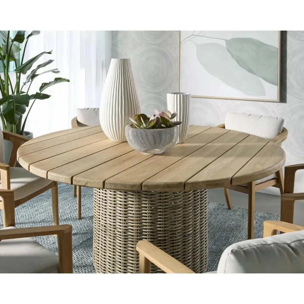 Riviera Natural Wood Outdoor Dining Table - LOOMLAN - SUNPAN - Outdoor Dining Tables