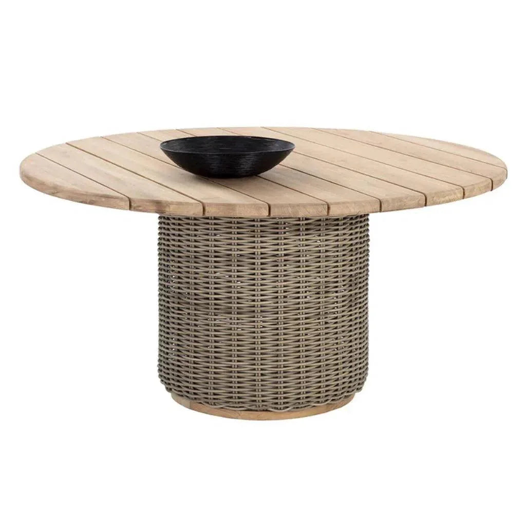 Riviera Natural Wood Outdoor Dining Table - LOOMLAN - SUNPAN - Outdoor Dining Tables