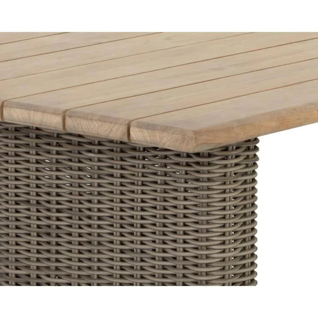 Riviera Natural Wood Outdoor Dining Table - LOOMLAN - SUNPAN - Outdoor Dining Tables