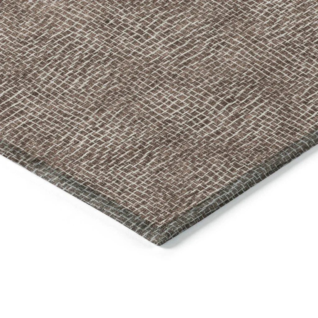 LOOMLAN Rugs Riyala Brown Washable Indoor-Outdoor Rug