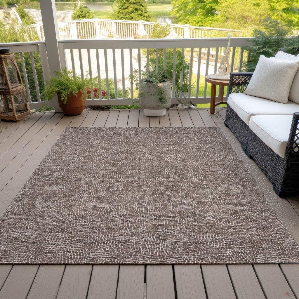 LOOMLAN Rugs Riyala Brown Washable Indoor-Outdoor Rug