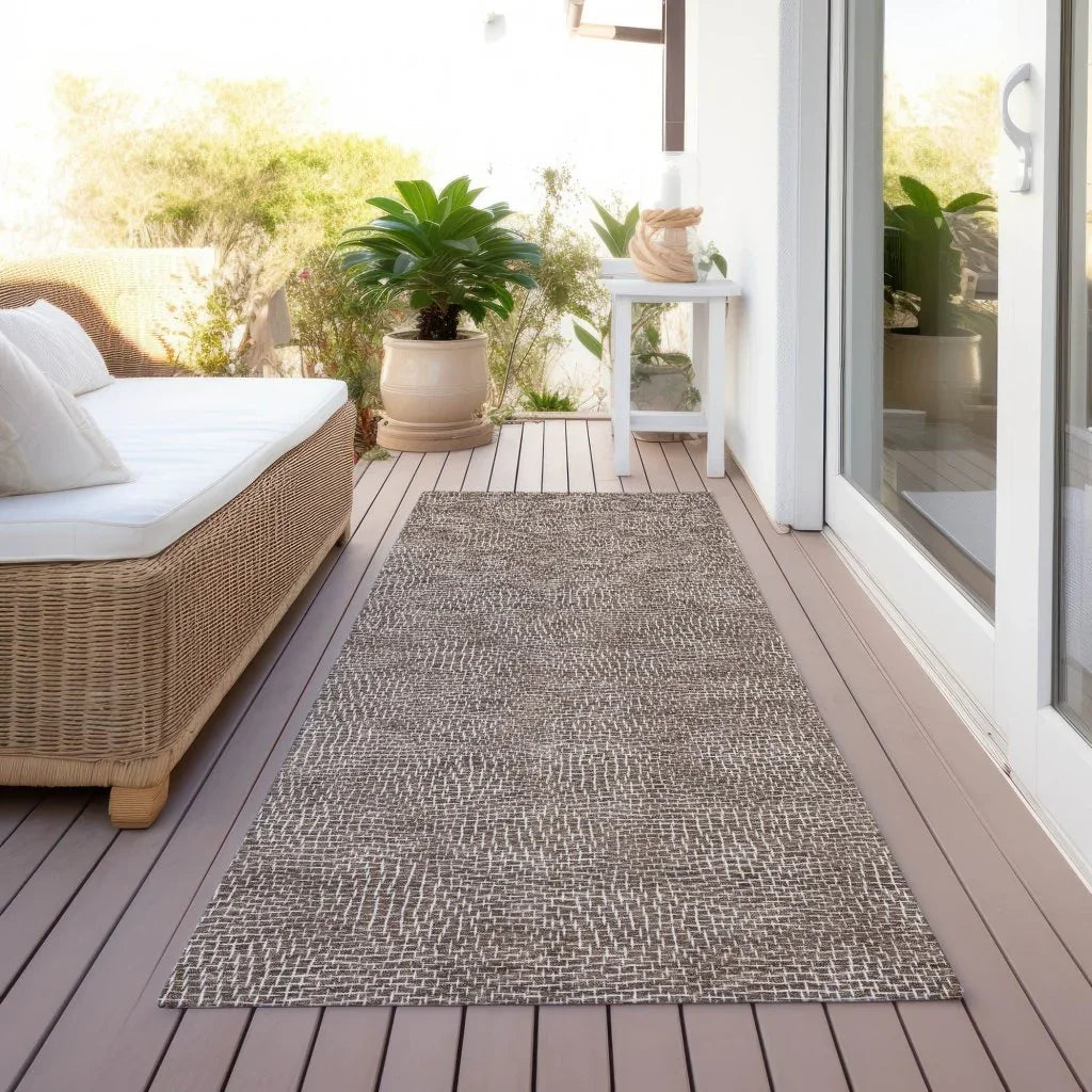 LOOMLAN Rugs Riyala Brown Washable Indoor-Outdoor Rug