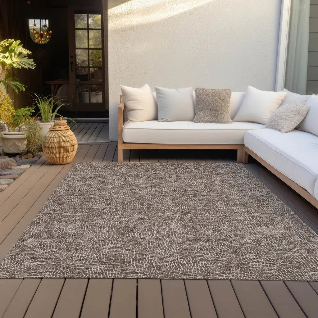 LOOMLAN Rugs Riyala Brown Washable Indoor-Outdoor Rug