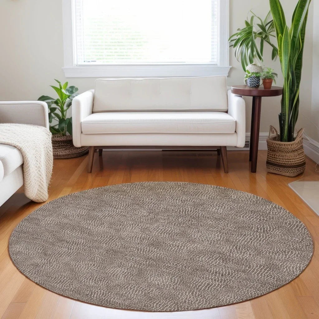 LOOMLAN Rugs Riyala Brown Washable Indoor-Outdoor Rug
