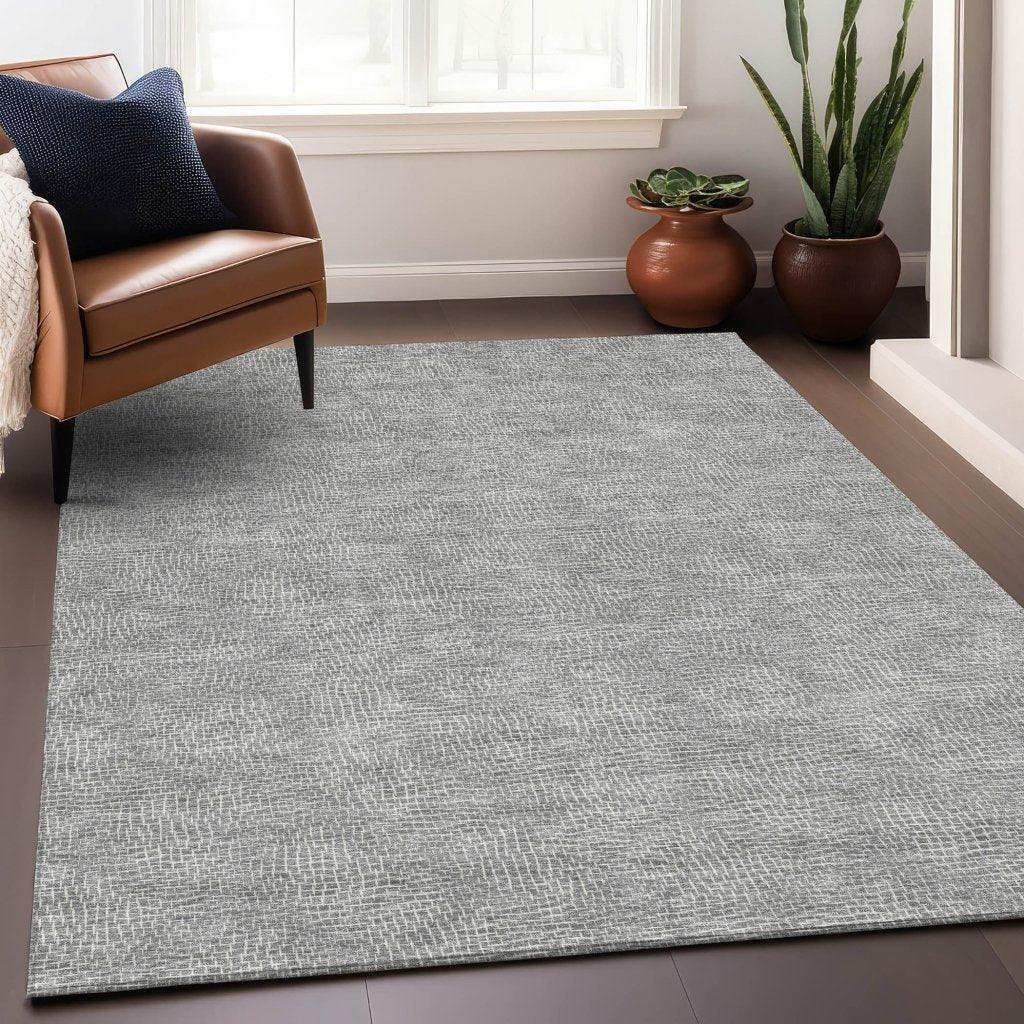 LOOMLAN Rugs Riyala Gray Washable Indoor-Outdoor Rug