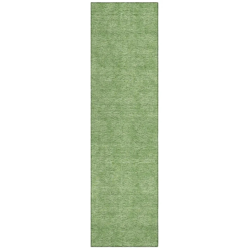 LOOMLAN Rugs Riyala Green Washable Indoor-Outdoor Rug