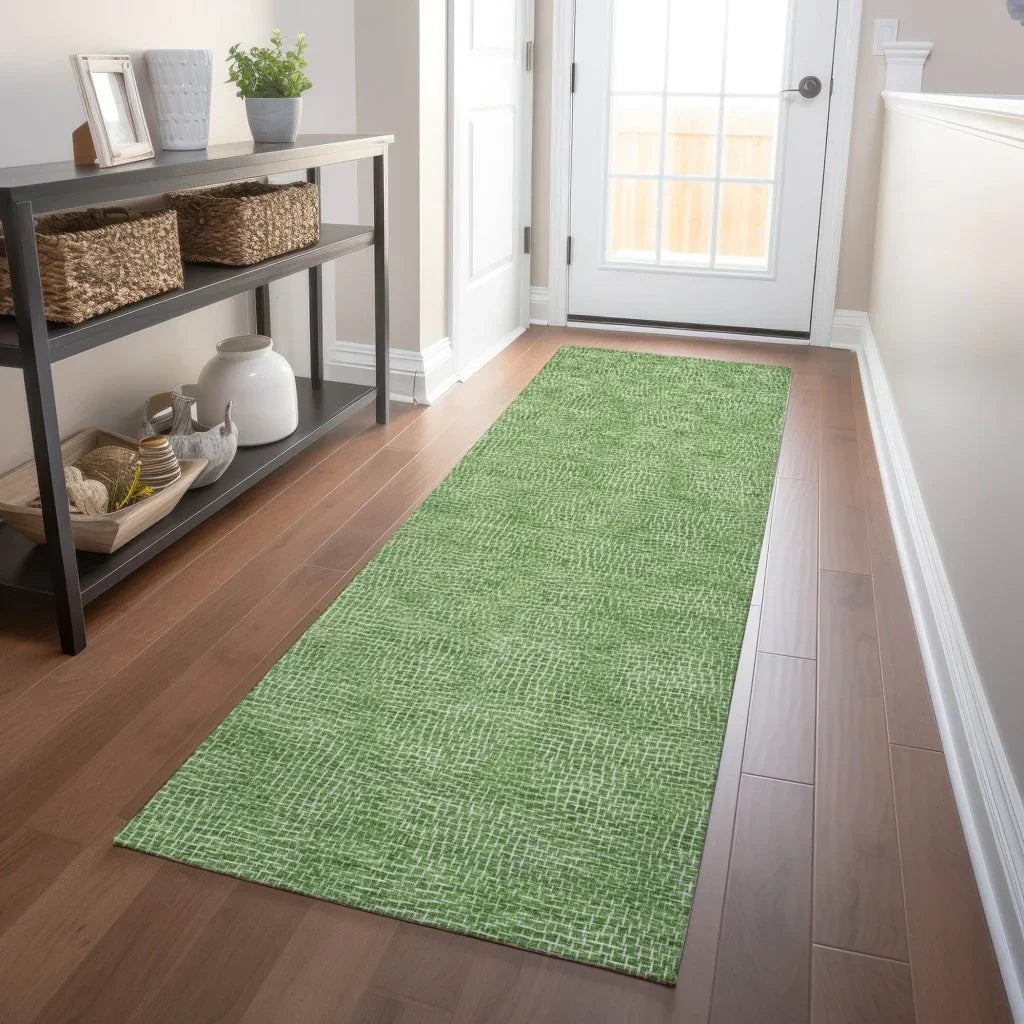 LOOMLAN Rugs Riyala Green Washable Indoor-Outdoor Rug