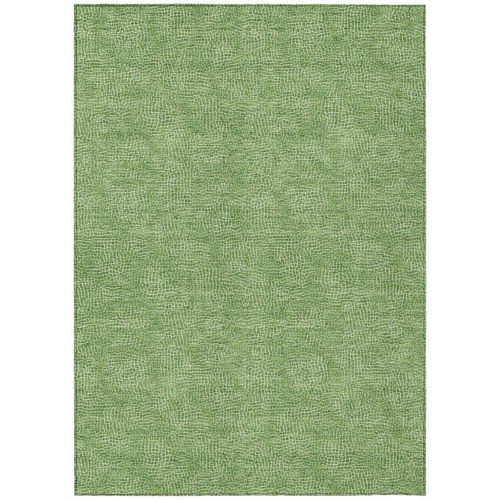 LOOMLAN Rugs Riyala Green Washable Indoor-Outdoor Rug