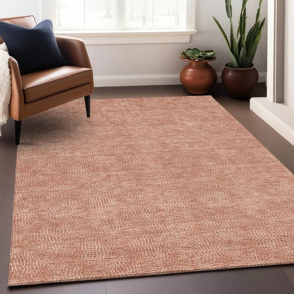 LOOMLAN Rugs Riyala Orange Washable Indoor-Outdoor Rug