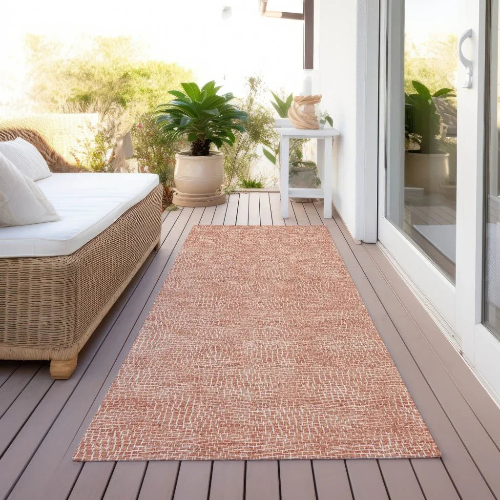 LOOMLAN Rugs Riyala Orange Washable Indoor-Outdoor Rug