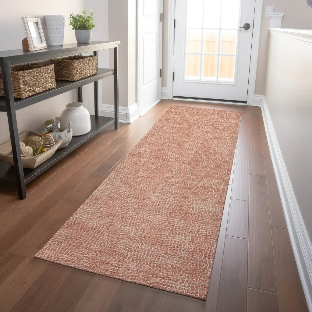 LOOMLAN Rugs Riyala Orange Washable Indoor-Outdoor Rug