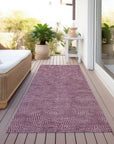 LOOMLAN Rugs Riyala Purple Washable Indoor-Outdoor Rug