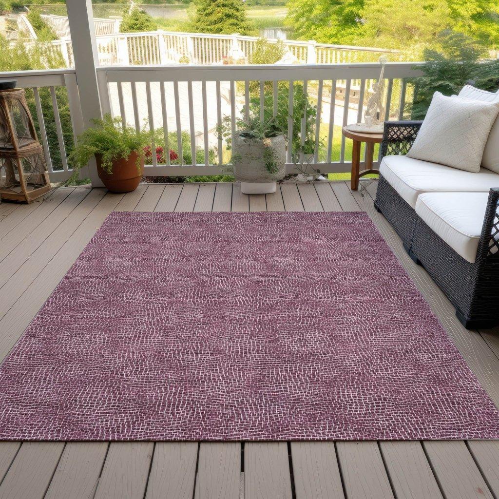 LOOMLAN Rugs Riyala Purple Washable Indoor-Outdoor Rug