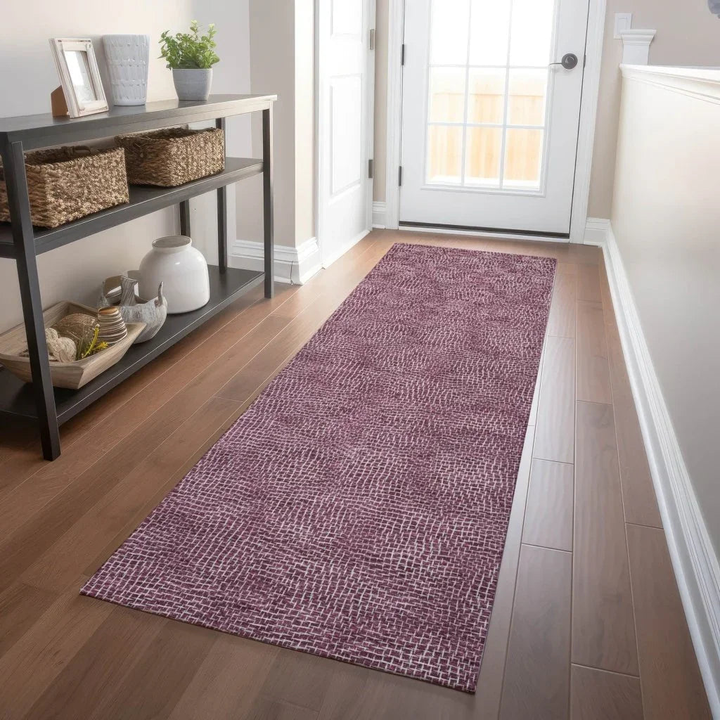 LOOMLAN Rugs Riyala Purple Washable Indoor-Outdoor Rug