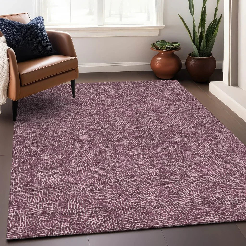 LOOMLAN Rugs Riyala Purple Washable Indoor-Outdoor Rug