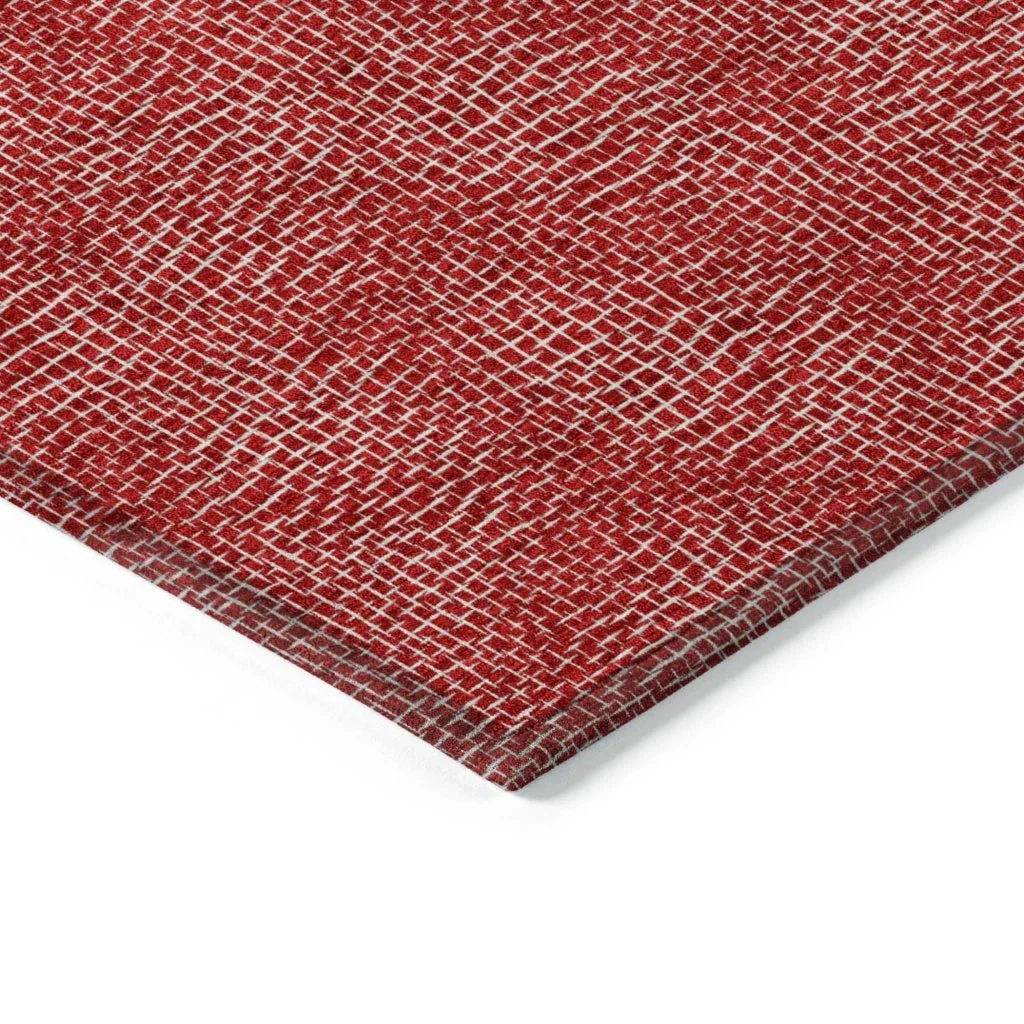 LOOMLAN Rugs Riyala Red Washable Indoor-Outdoor Rug