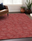 LOOMLAN Rugs Riyala Red Washable Indoor-Outdoor Rug