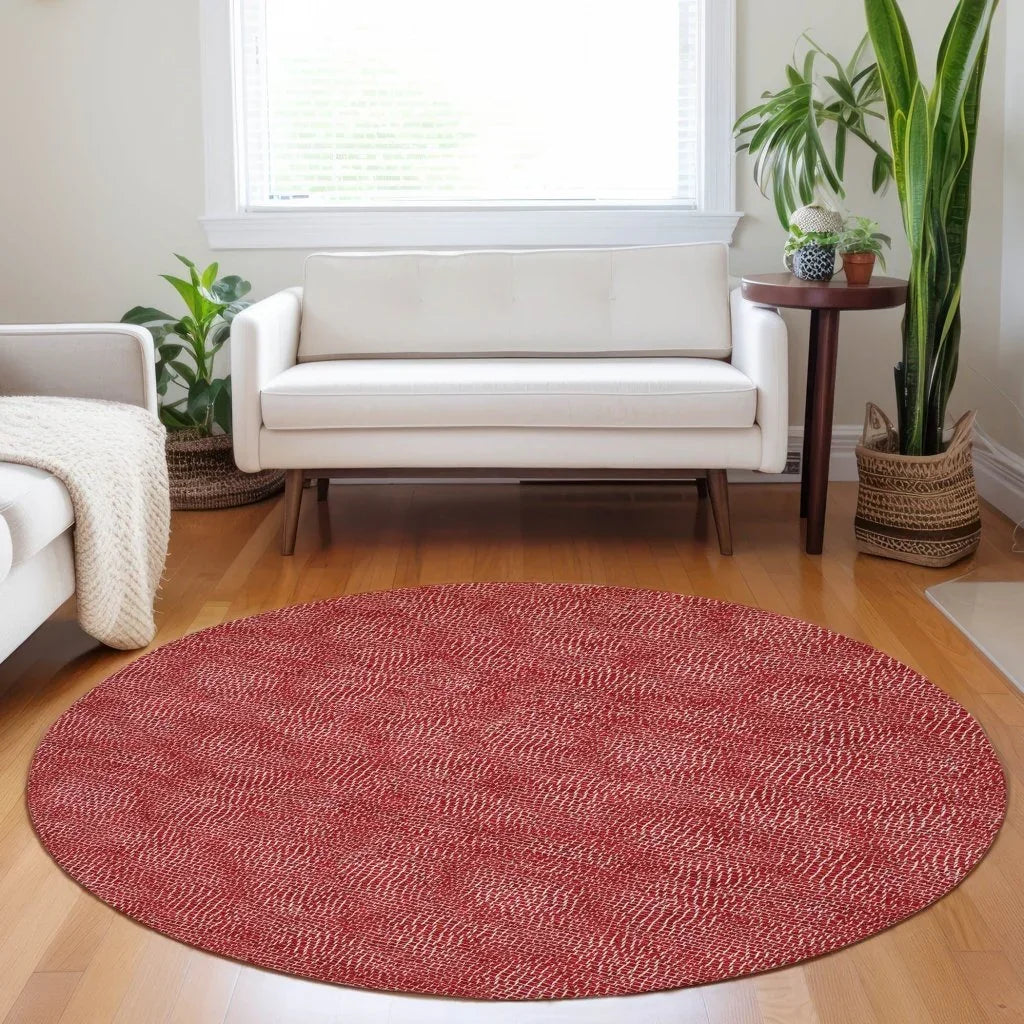 LOOMLAN Rugs Riyala Red Washable Indoor-Outdoor Rug