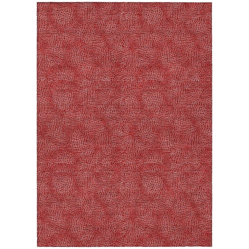 LOOMLAN Rugs Riyala Red Washable Indoor-Outdoor Rug