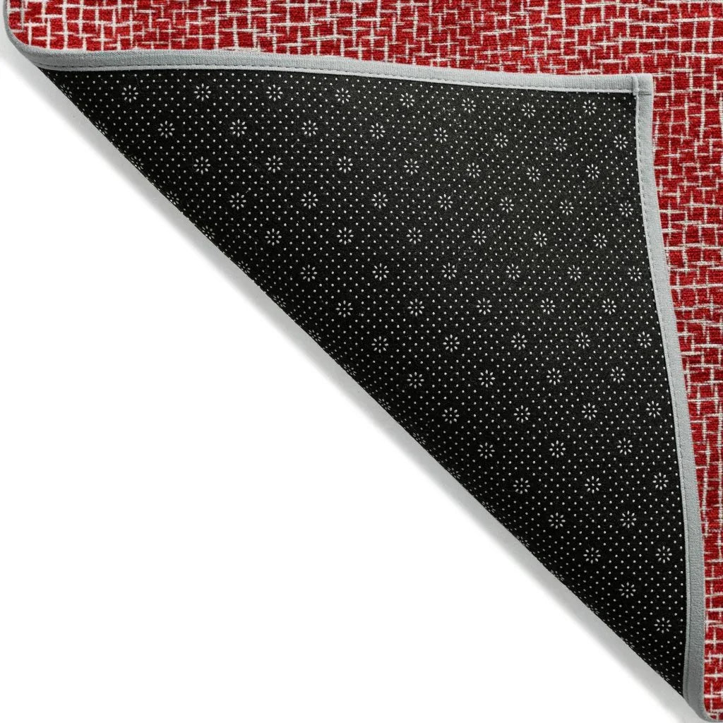 LOOMLAN Rugs Riyala Red Washable Indoor-Outdoor Rug