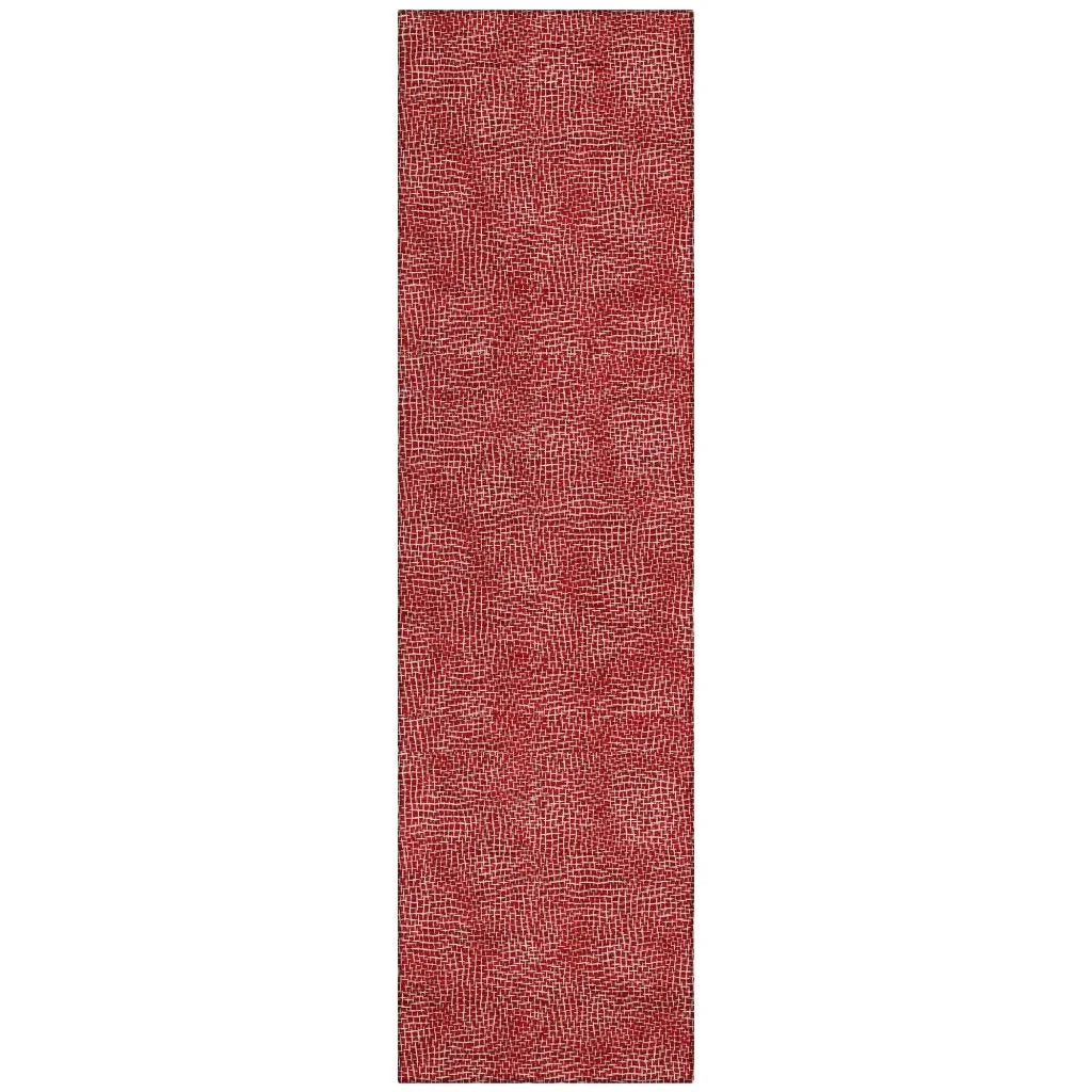 LOOMLAN Rugs Riyala Red Washable Indoor-Outdoor Rug