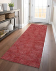 LOOMLAN Rugs Riyala Red Washable Indoor-Outdoor Rug