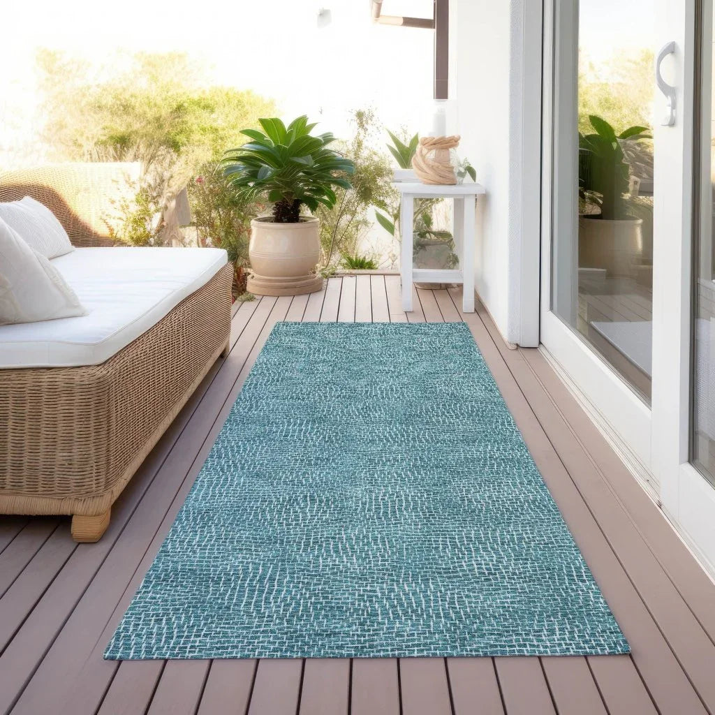 LOOMLAN Rugs Riyala Teal Washable Indoor-Outdoor Rug