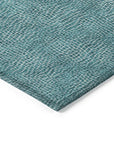 LOOMLAN Rugs Riyala Teal Washable Indoor-Outdoor Rug