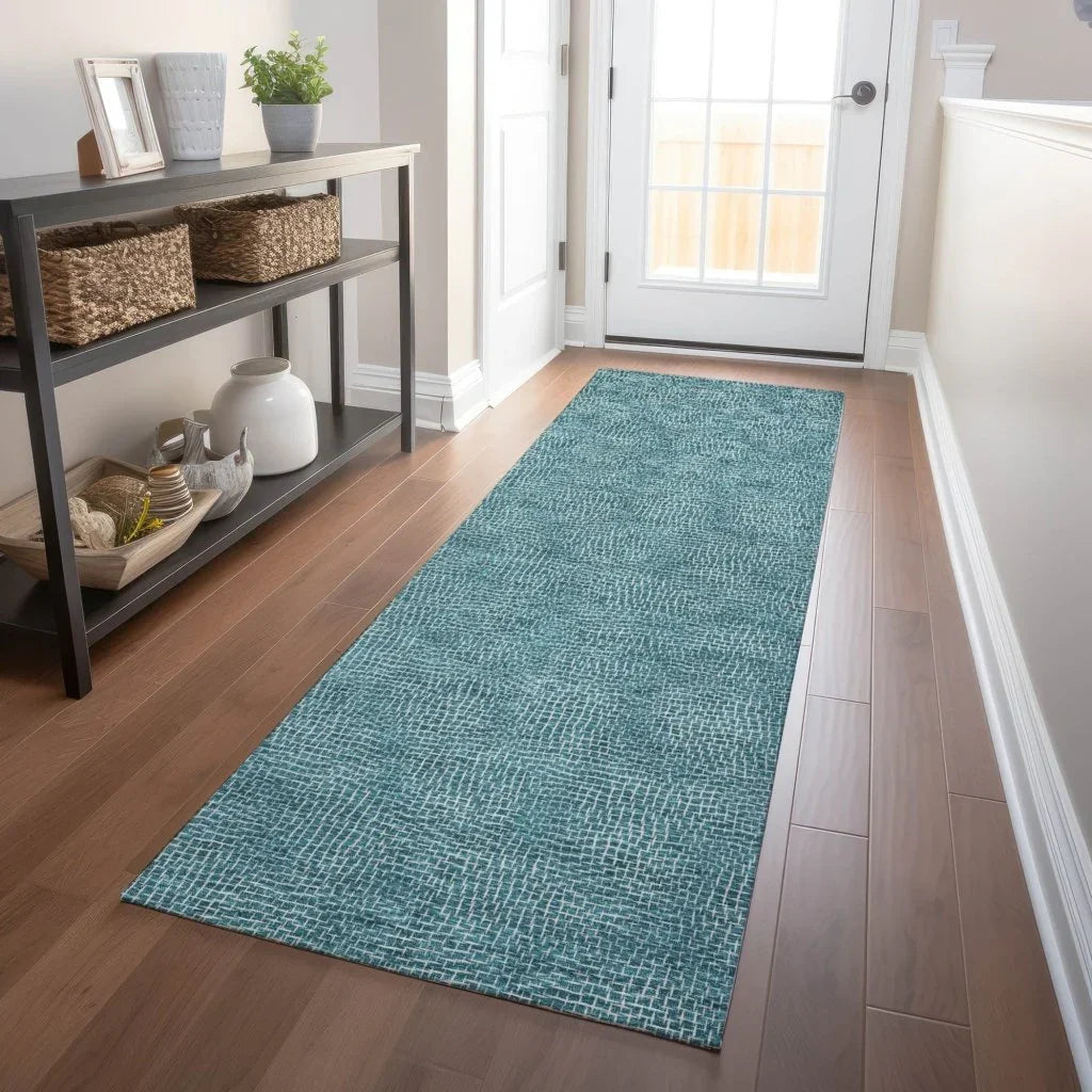 LOOMLAN Rugs Riyala Teal Washable Indoor-Outdoor Rug