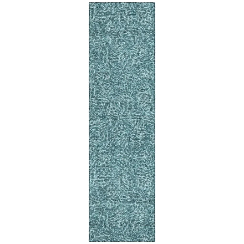 LOOMLAN Rugs Riyala Teal Washable Indoor-Outdoor Rug