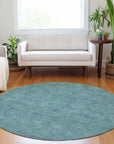 LOOMLAN Rugs Riyala Teal Washable Indoor-Outdoor Rug