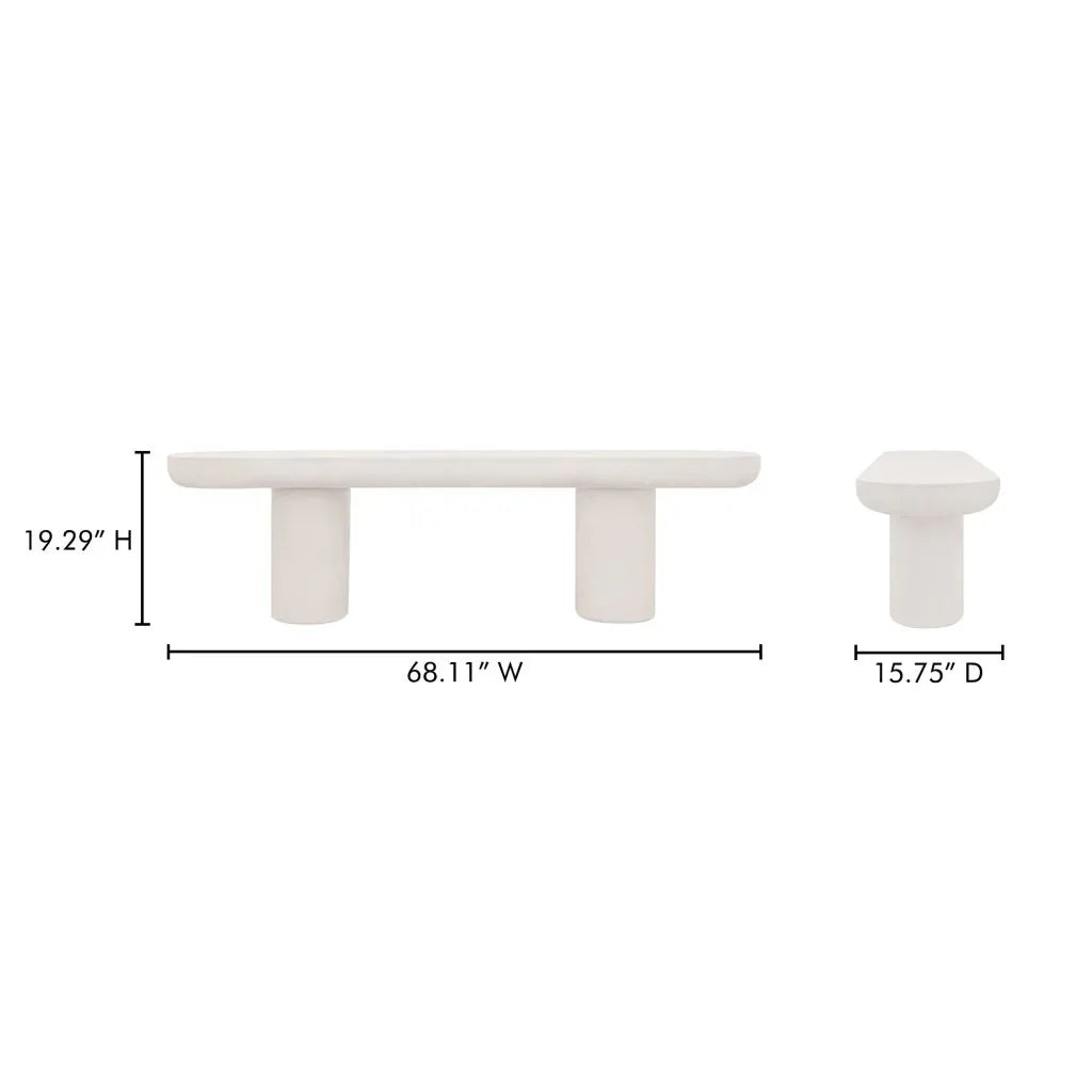 Rocca Cream Concrete Design Outdoor Bench - LOOMLAN - Moe&#39;s Home - Outdoor Benches