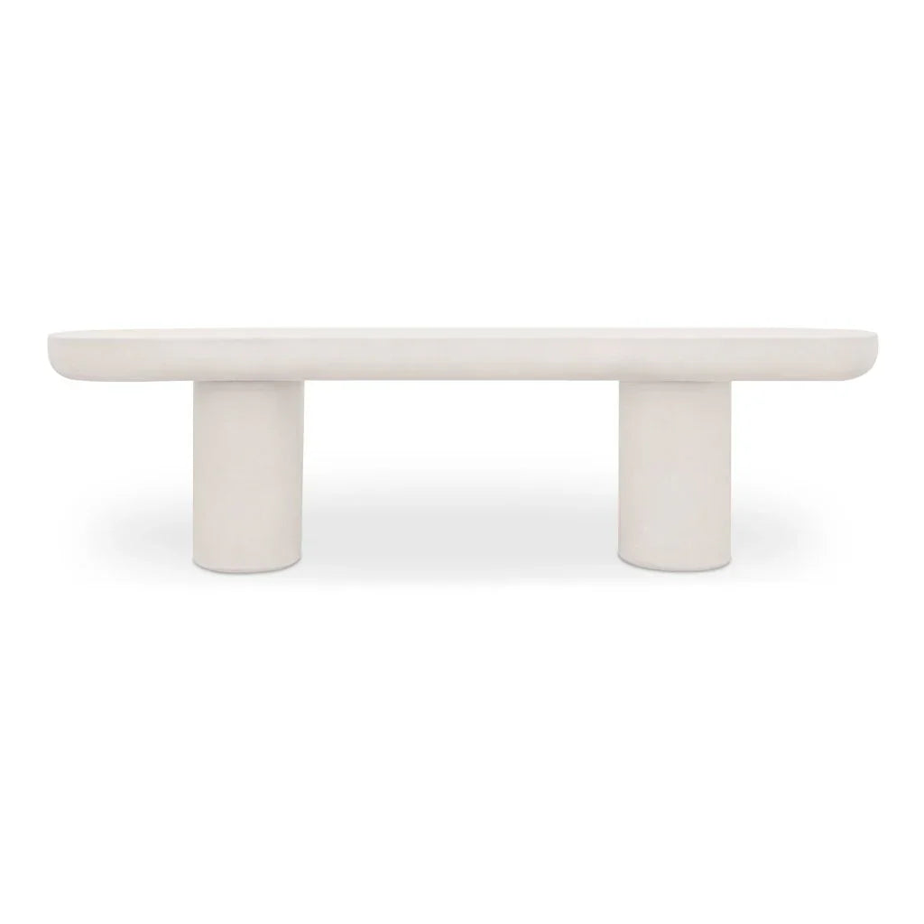 Rocca Cream Concrete Design Outdoor Bench - LOOMLAN - Moe's Home - Outdoor Benches
