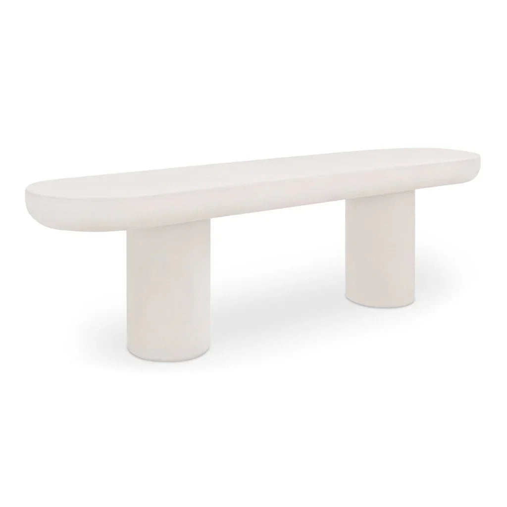 Rocca Cream Concrete Design Outdoor Bench - LOOMLAN - Moe's Home - Outdoor Benches