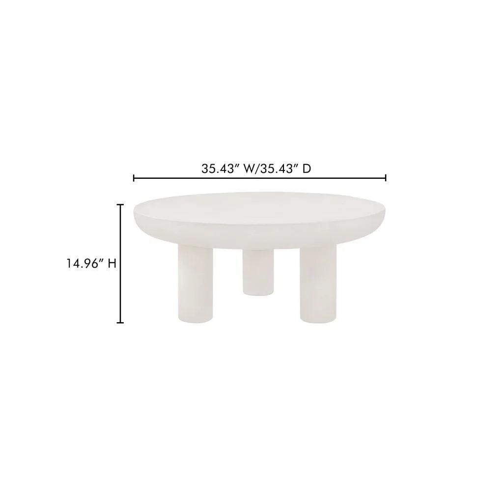 Rocca Cream Concrete Outdoor Coffee Table - LOOMLAN - Moe&#39;s Home - Outdoor Coffee Tables