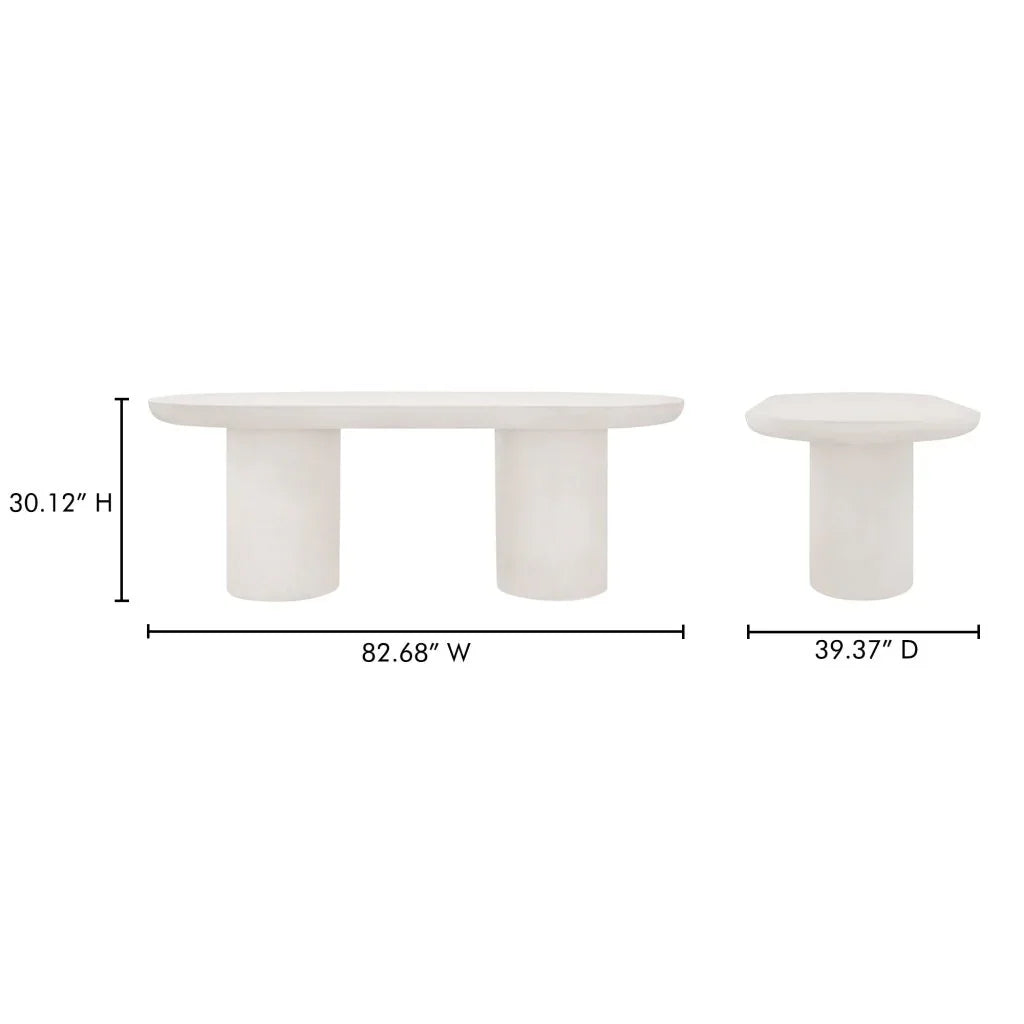 Rocca Cream Concrete Outdoor Dining Table - LOOMLAN - Moe&#39;s Home - Outdoor Dining Tables