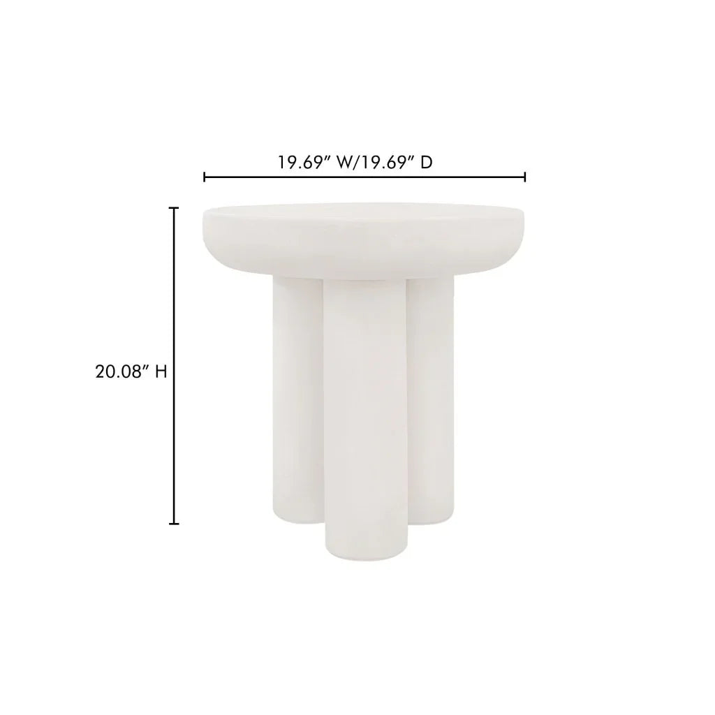Rocca Cream Durable Concrete Outdoor Side Table - LOOMLAN - Moe&#39;s Home - Outdoor Side Tables