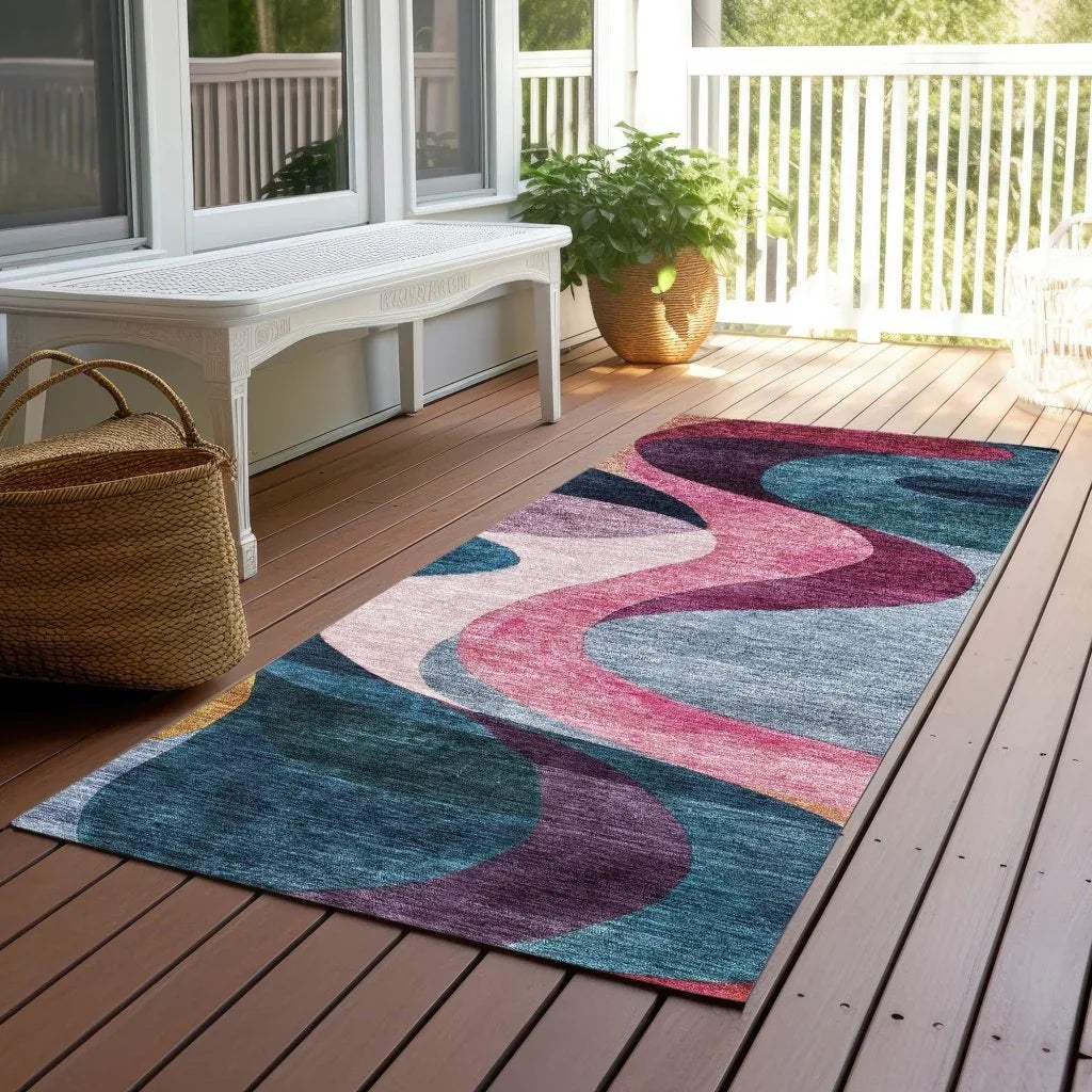 LOOMLAN Rugs Rory Green Washable Indoor-Outdoor Rug