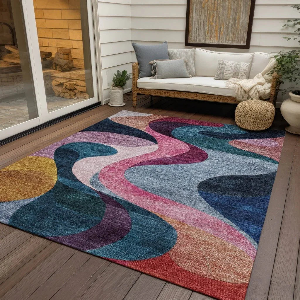 LOOMLAN Rugs Rory Green Washable Indoor-Outdoor Rug
