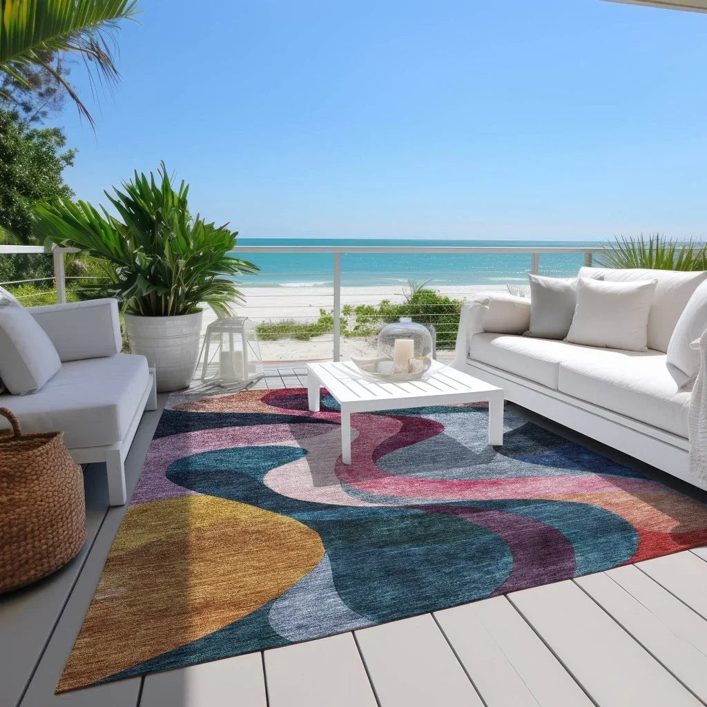 LOOMLAN Rugs Rory Green Washable Indoor-Outdoor Rug