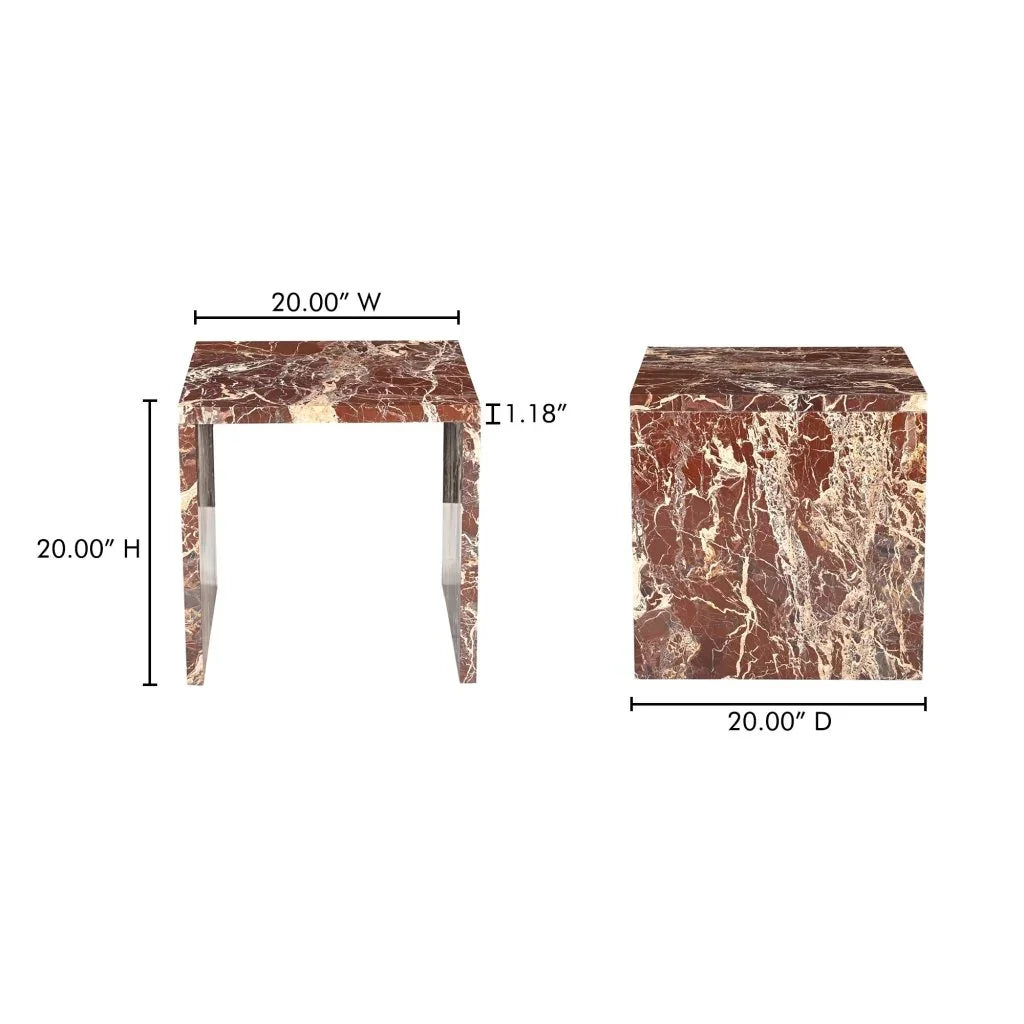 Rosa Marble Design Outdoor Accent Table - LOOMLAN - Moe&#39;s Home - Outdoor Side Tables
