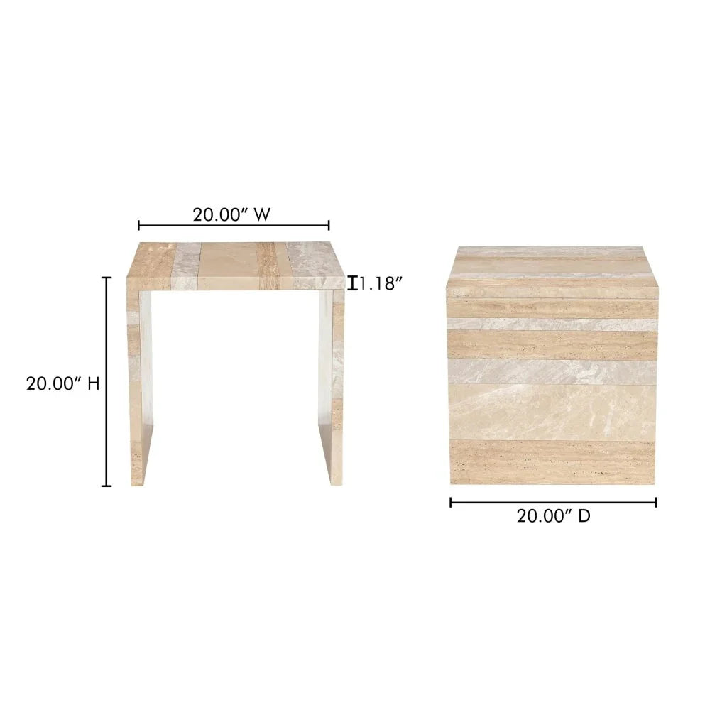 Rosa Marble Design Outdoor Accent Table - LOOMLAN - Moe&#39;s Home - Outdoor Side Tables